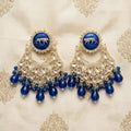 Royal Blue Kundan Earrings in Qatar