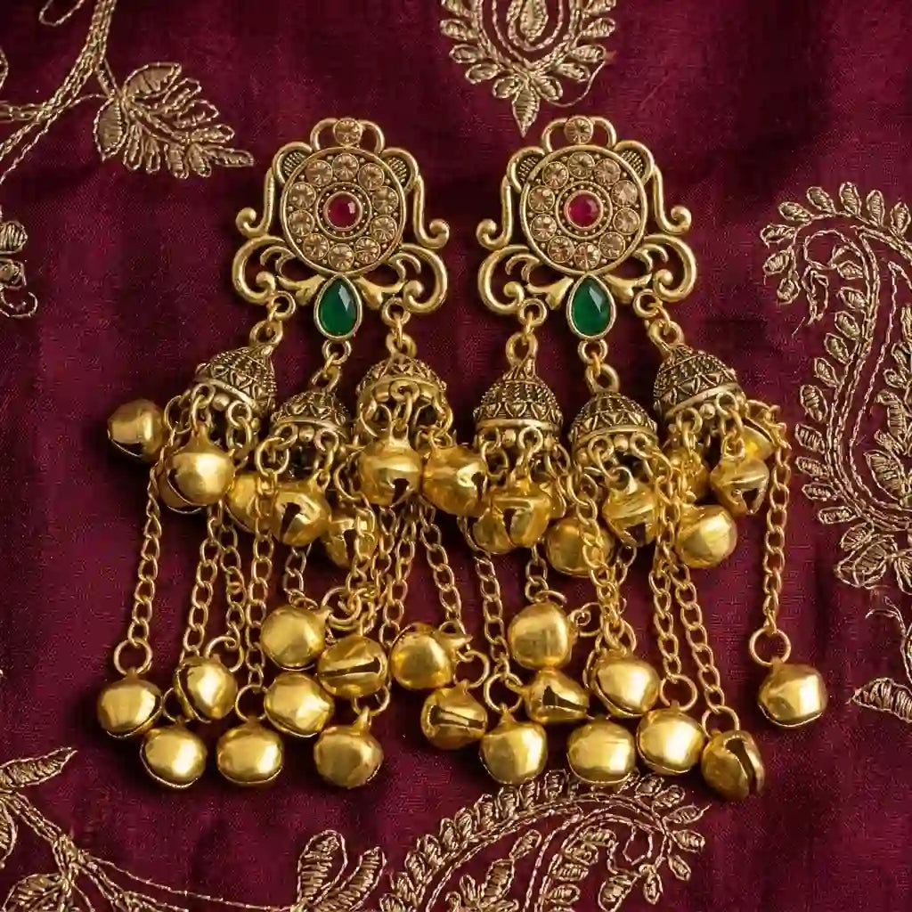 Traditional Antique-Style Jhumka Earrings