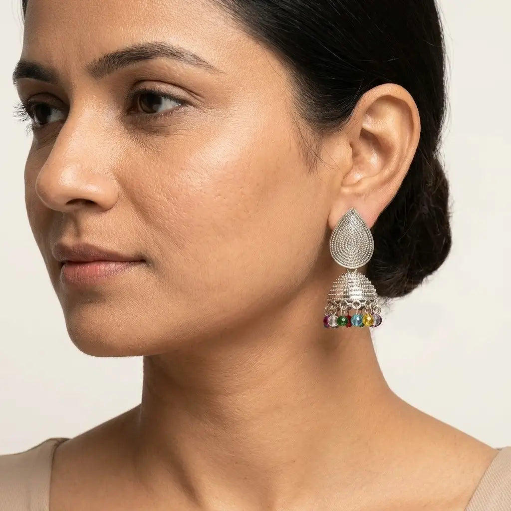 Multi-Bead Jhumka Earrings