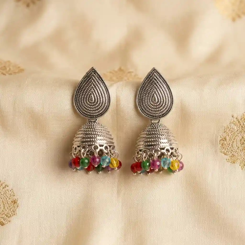 Multi-Bead Jhumka Earrings
