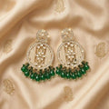Emerald Green Bead Chandbali Earrings