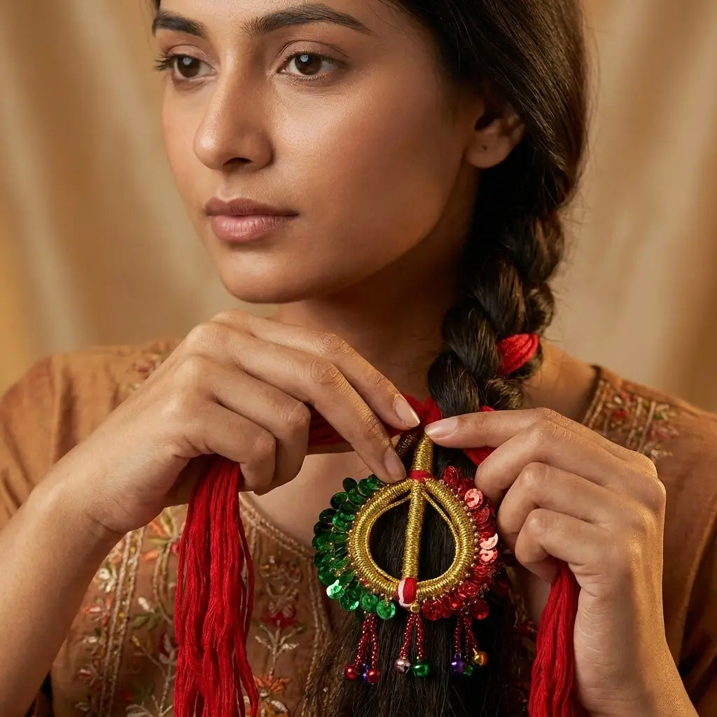 Traditional Red Thread Lacha Hair Dori in Qatar