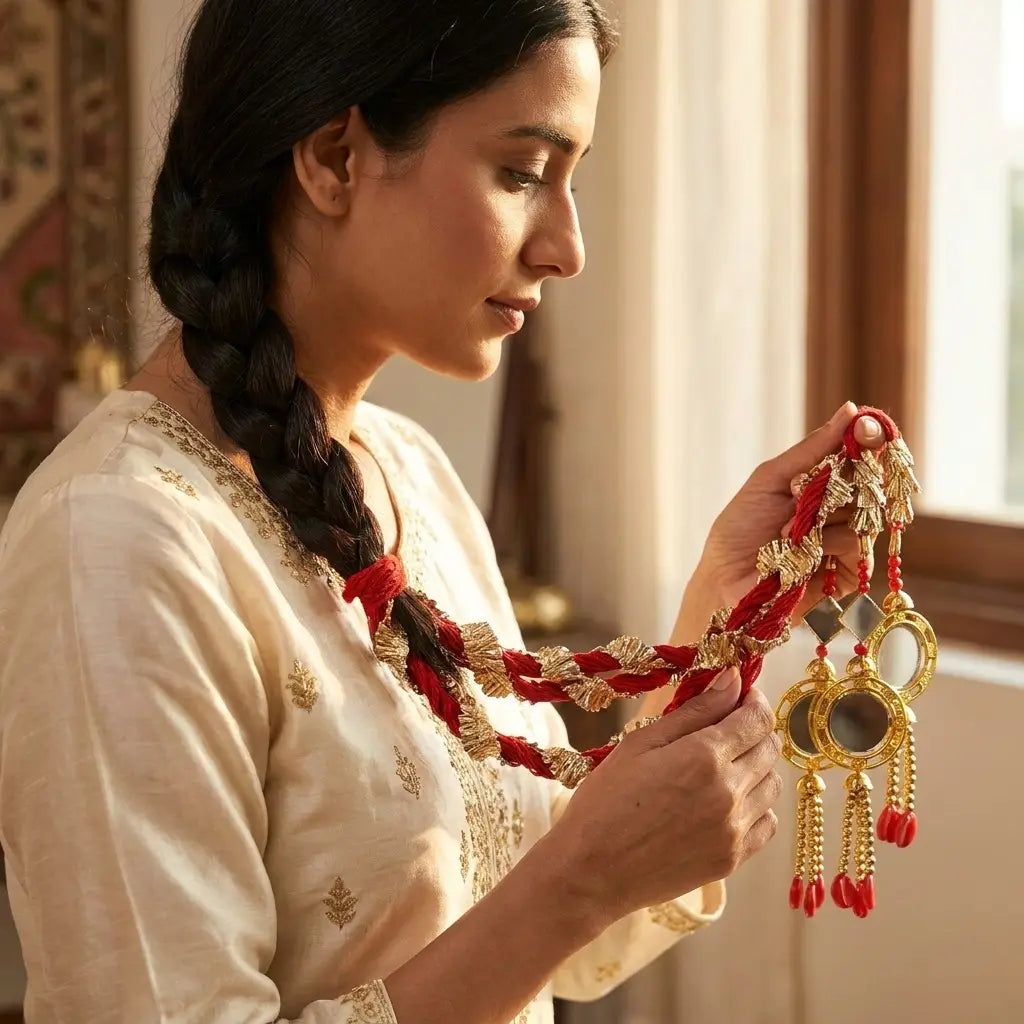 Traditional Punjabi Paranda with Mirror Tassels in Qatar