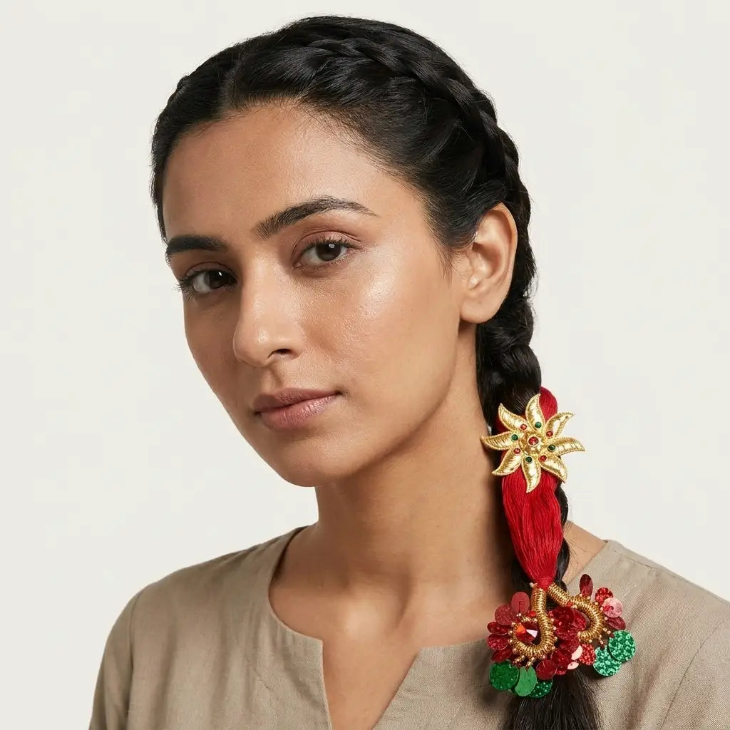 Small Red Traditional Lacha Hair Dori in Qatar