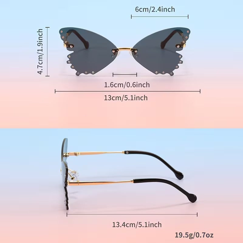 Kids Butterfly Decorative Glasses | Fashionable Party Dance Trendy Eyewear for Boys & Girls | Mixed Color | Ages 3–14