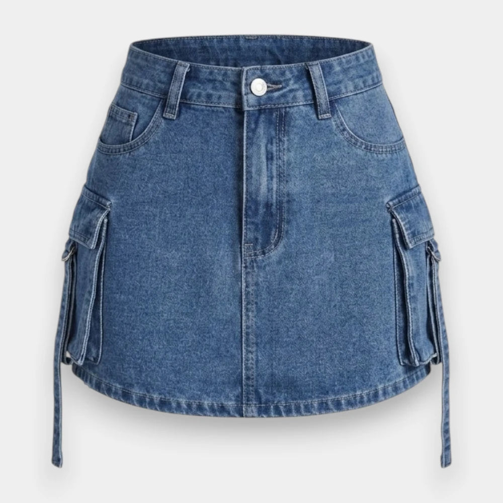 Women's Plain Denim A-Line Skirt – Everyday Classic - Size Small
