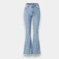 Women's Western Style Stretchy Flare Leg Jeans with Pockets