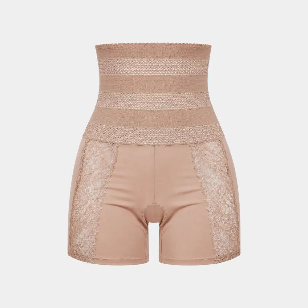High-Waist Tummy Control Shapewear Shorts with Lace