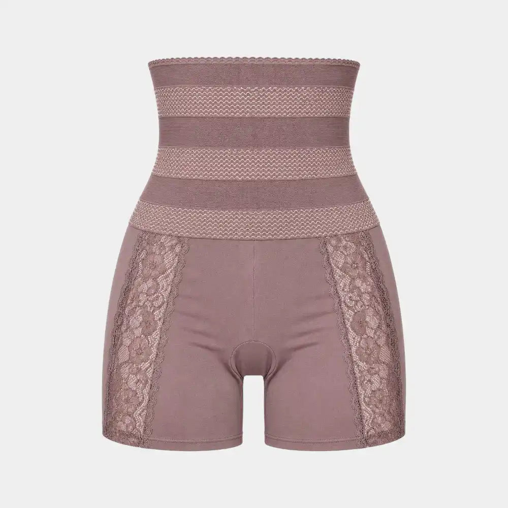 High-Waist Tummy Control Shapewear Shorts with Lace
