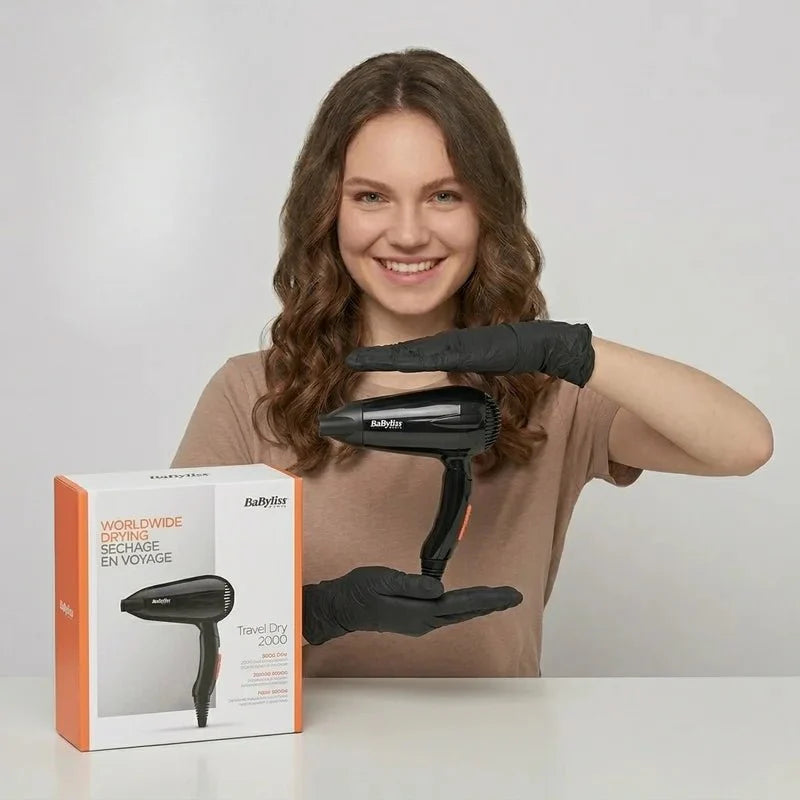 BaByliss 5344SDE Hair Dryer 2000W Folding Handle Travel - Dohans Essentials - qatar