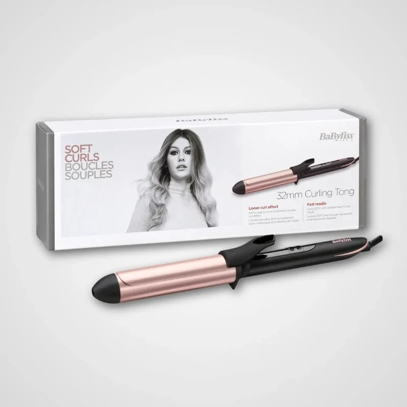 BaByliss C452SDE 32mm Ceramic Hair Curler 210°C Quartz - Ceramic Barrel - Dohans Essentials - qatar