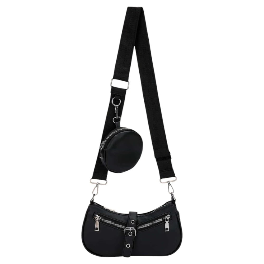 Multi-Pocket Crossbody Bag with Coin Pouch