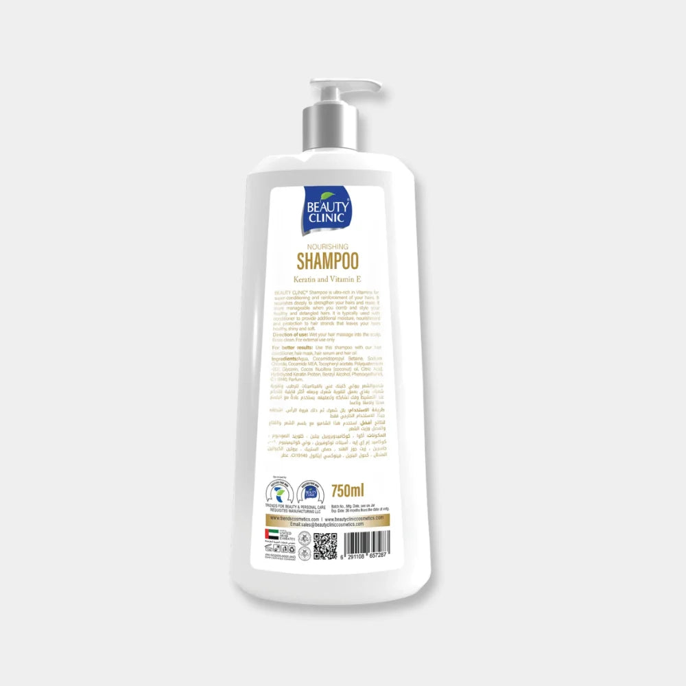 Beauty Clinic Shampoo 750ml – Keratin & Vitamin E