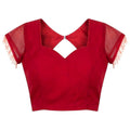 Designer Red Stitched Blouse for Women