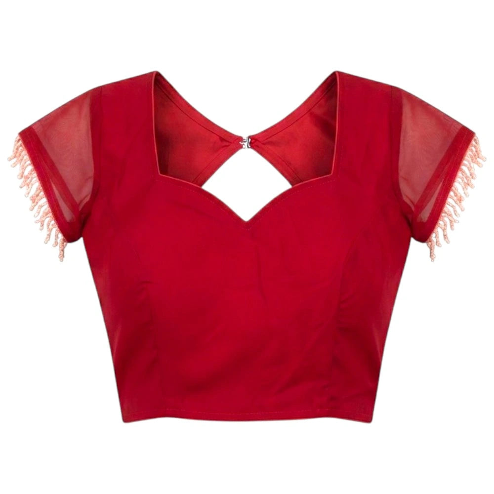 Designer Red Stitched Blouse for Women