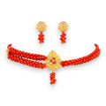 Traditional Red Coral Beaded Choker Set Jewellery