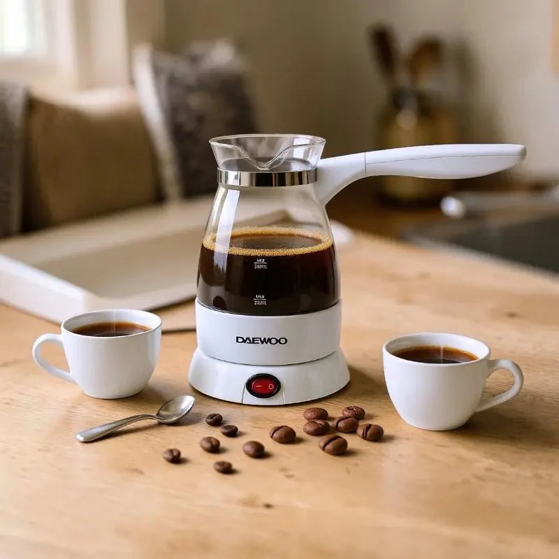 Daewoo DTM - 8014 Glass Jar Turkish Coffee Maker 1000W - Dohans Essentials - qatar