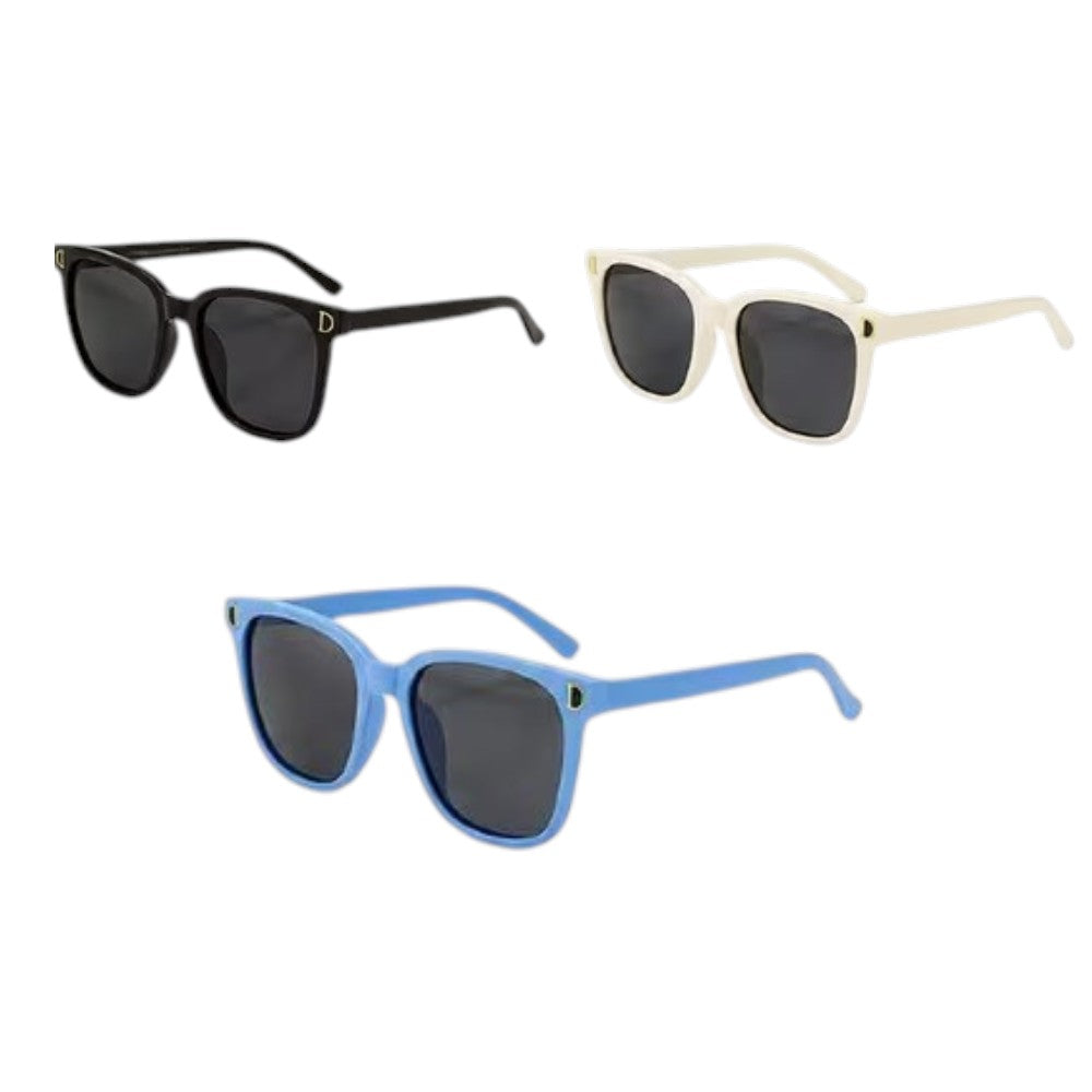 Kids Square Decorative Glasses | Fashion Party Photo Props Eyewear for Boys & Girls | Black, Pink & Light Blue | Ages 3–14