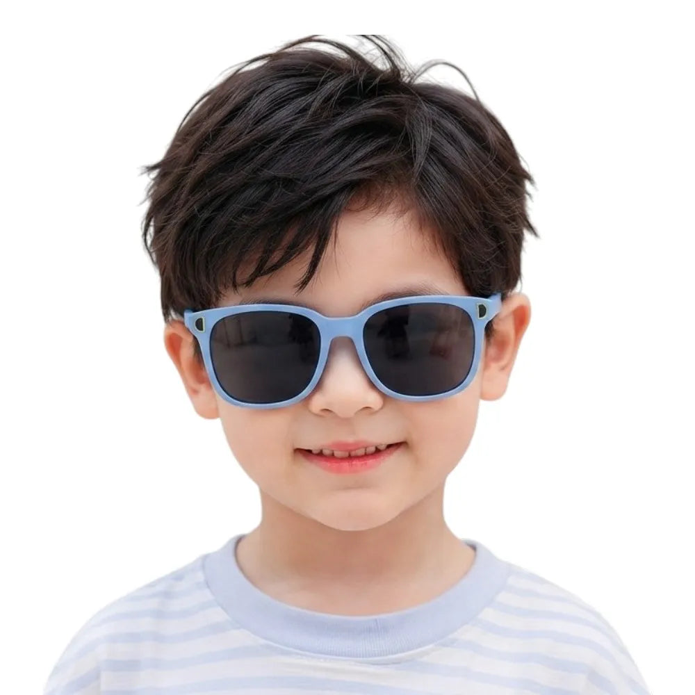 Kids Square Decorative Glasses | Fashion Party Photo Props Eyewear for Boys & Girls | Black, Pink & Light Blue | Ages 3–14