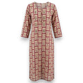 Pink Block Printed Cotton Kurti Top - Size 38