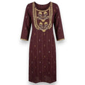 Burgundy Cotton Fabric Kurti Top - Size 40