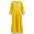 Yellow Cotton Fabric Kurti Top - Size 38