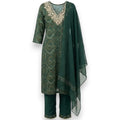 Green Bandhani Printed Kurta Set - Size 36