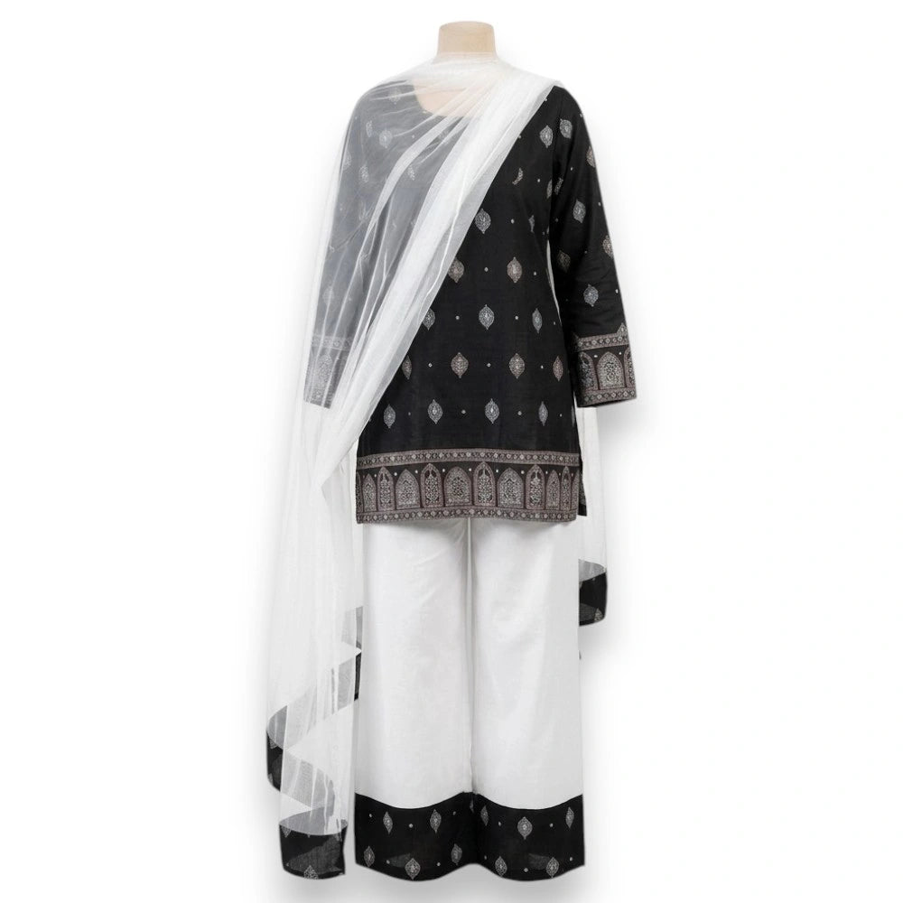 Rajasthani Black Short Kurthi Set