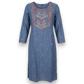 Round Neck Cotton Kurti Top - Size 38