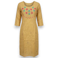 Floral Embroidered Cotton Kurthi Top - Size 42