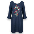 Floral Embroidered Cotton Kurti Top - Size 42