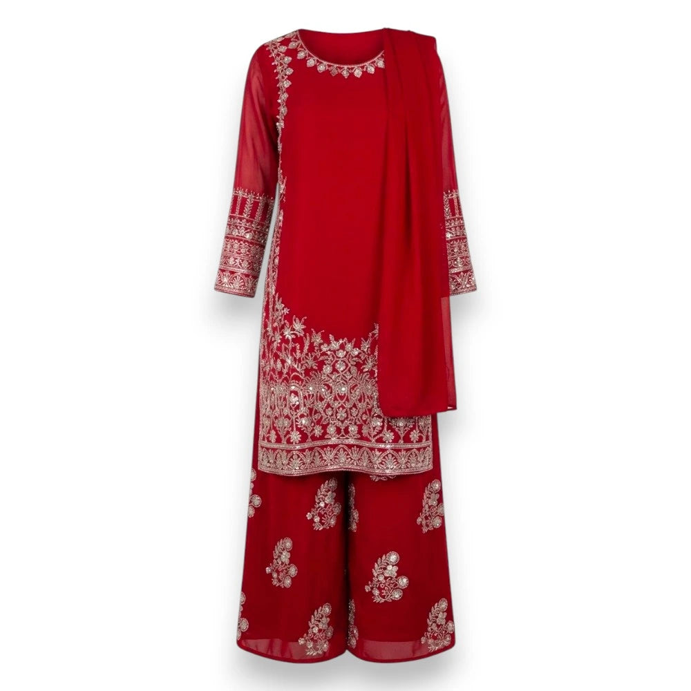 Georgette Fabric Kurti 3-Piece Set - Size 36"