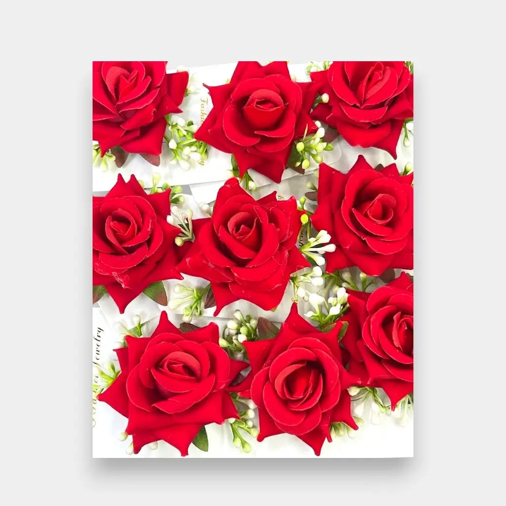 Royal Red Rose Hair Clip – Women's Hair Accessory