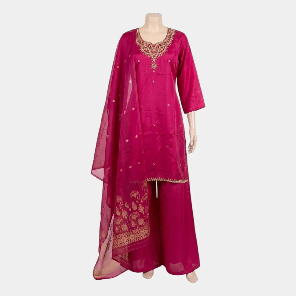 Fendy Silk Kurti Set – Elegant 3-Piece Ladies Suit 2XL