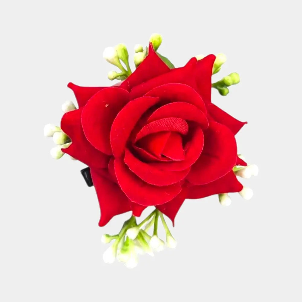 Royal Red Rose Hair Clip – Women's Hair Accessory