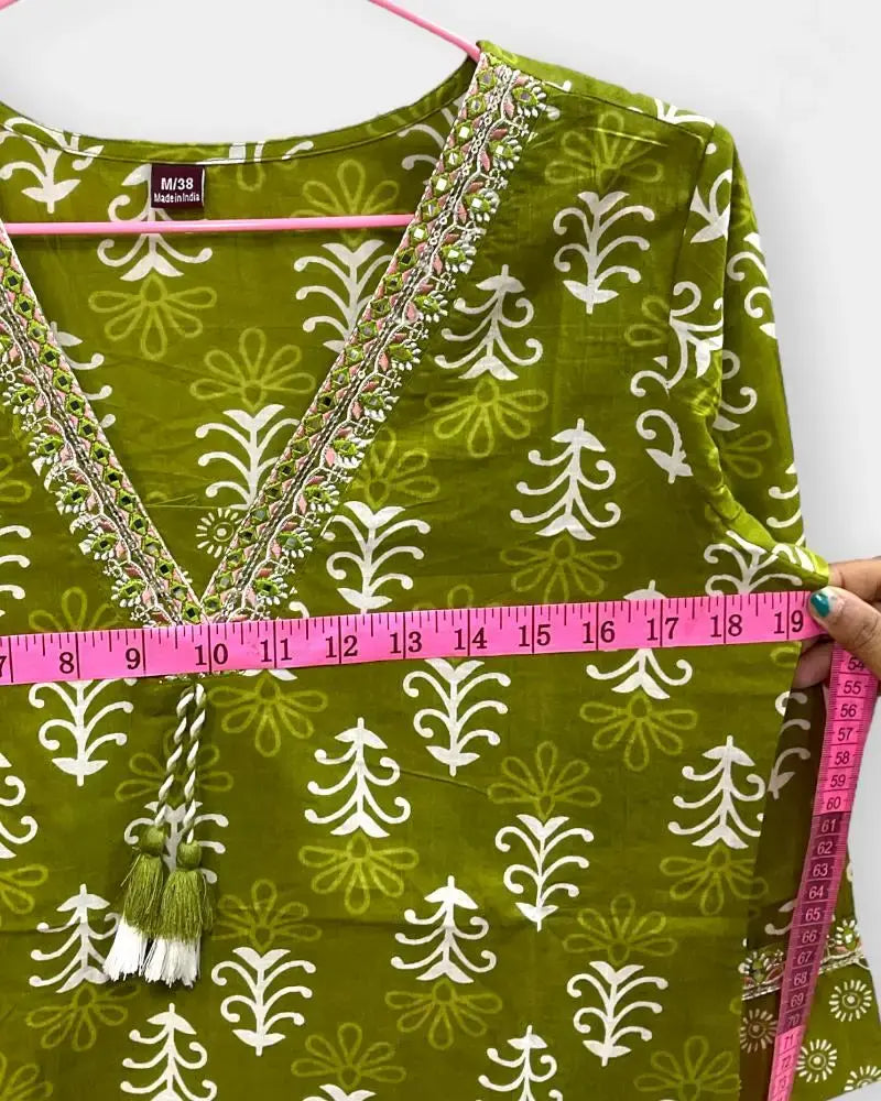 Women Kurthi Top – Green Color | Ladies Kurthi