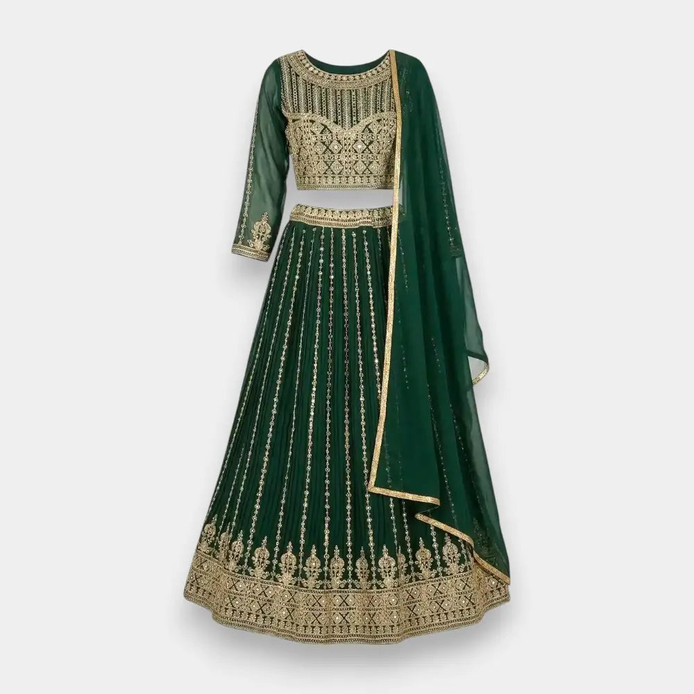 Lehenga Choli with Shawl 3-Piece Set – Size XL