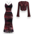 Brown Dress and Matching Shrug Set