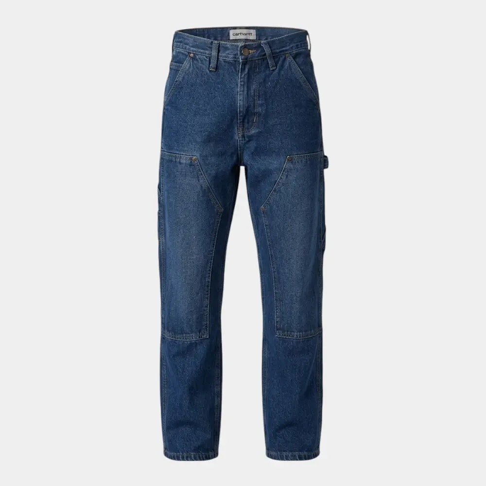 Men's Loose Straight Denim Dungaree Jeans – Double-Front Design