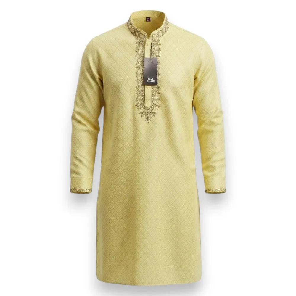 Men's Yellow Panjabi Kurta - Size 40