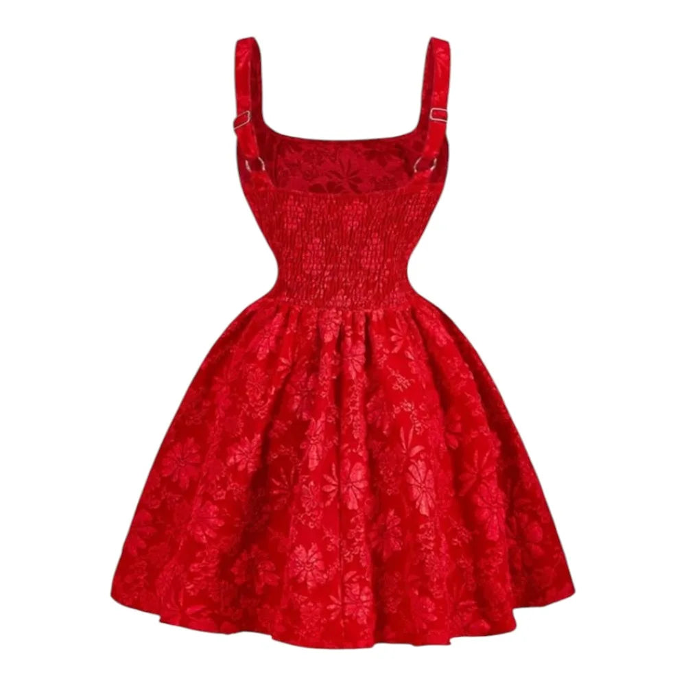 Floral Square Neck Mini Dress
