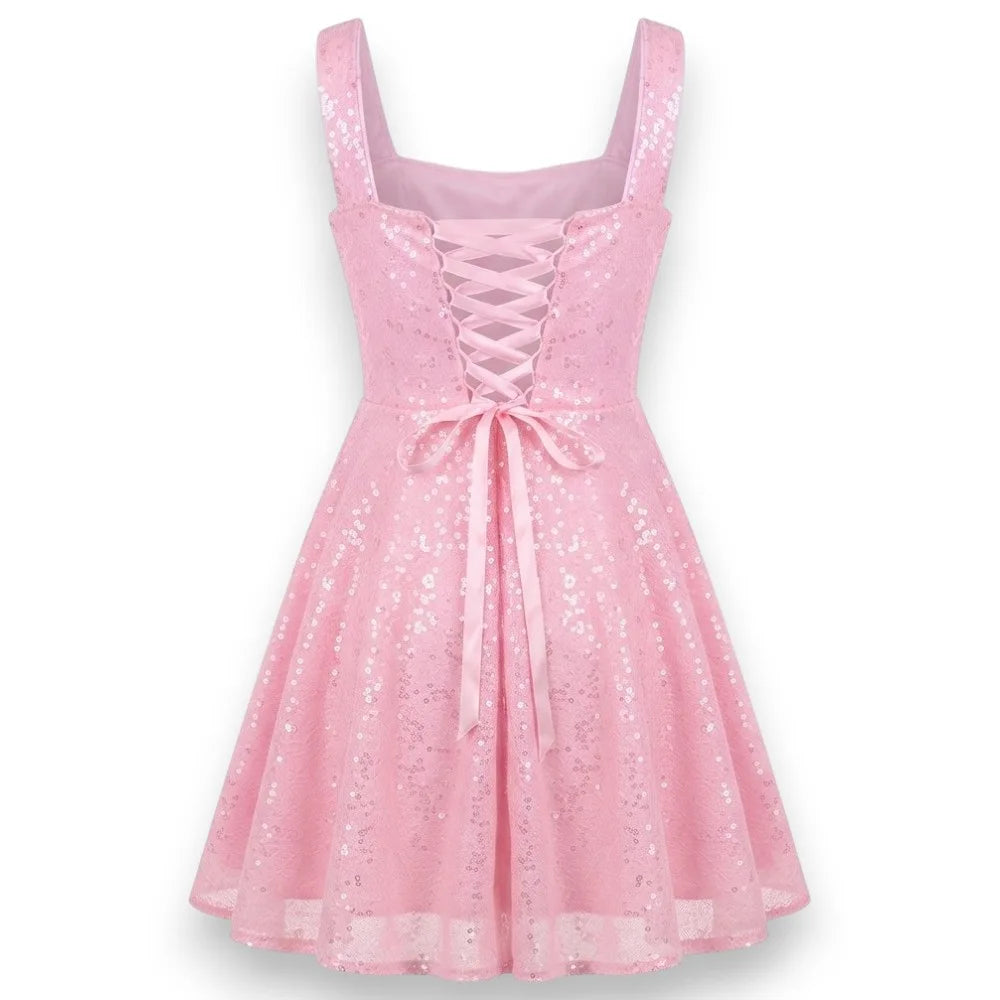 Glittering Pink Sequin Party Dress