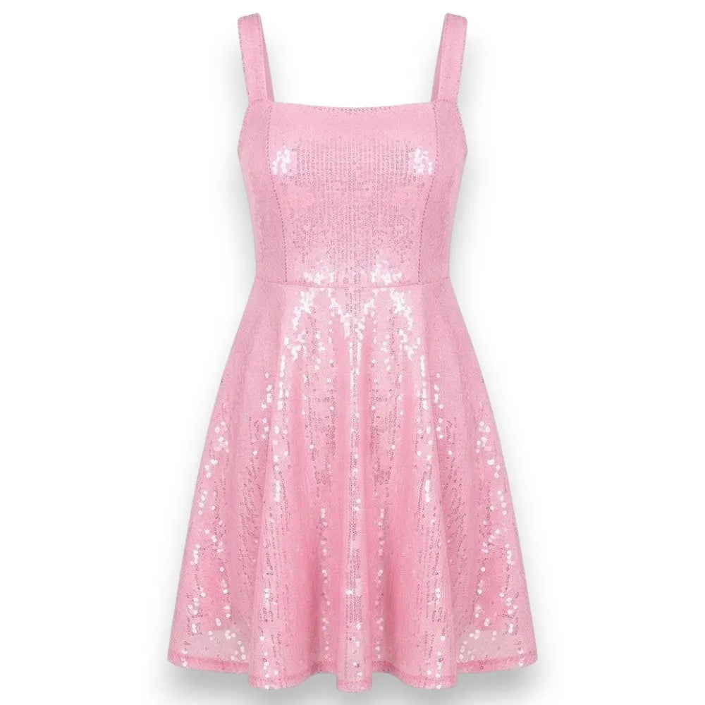 Glittering Pink Sequin Party Dress