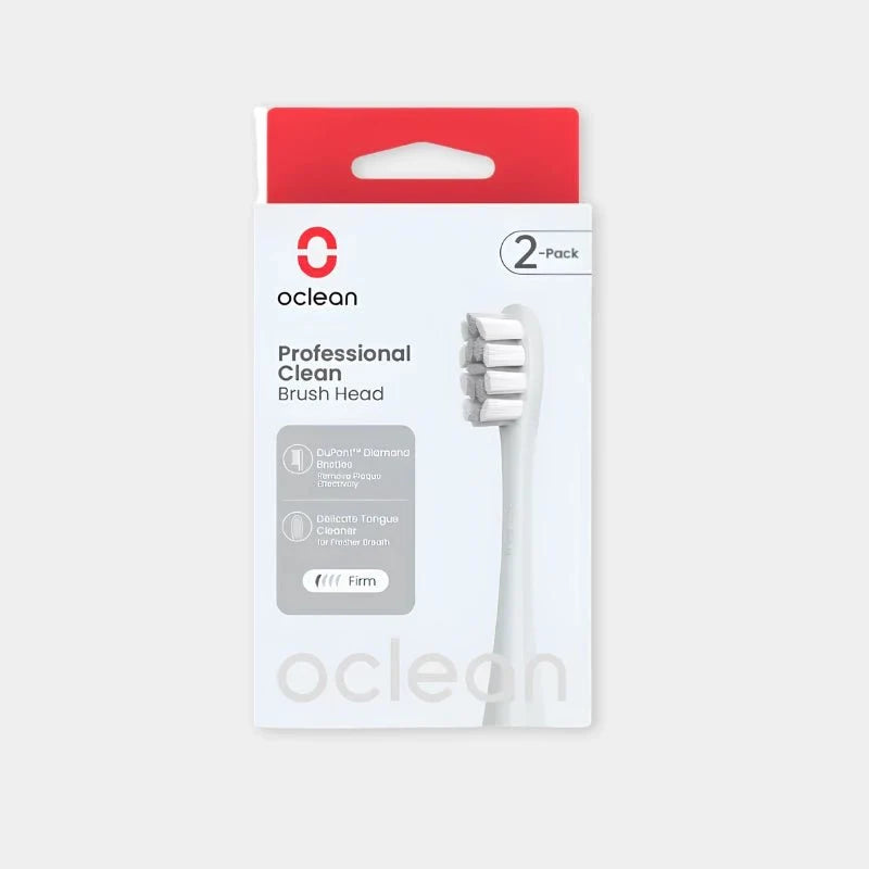 Oclean Professional Clean Brush Head 2-Pack - Silver | C04000272 - Dohans Essentials - qatar