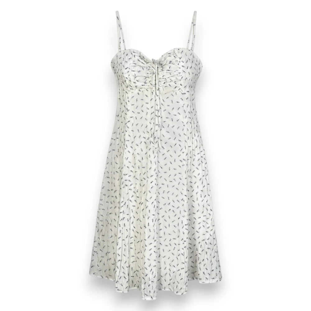 Floral Fit and Flare Dress, Spaghetti Strap Floral Mini Dress For Summer