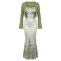 Floral Bodycon Dress and Shrug Set