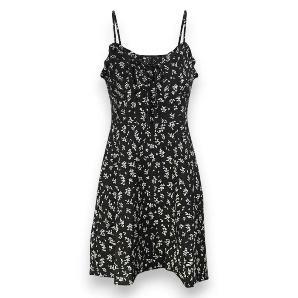 Floral Fit and Flare Dress, Spaghetti Strap Floral Mini Dress For Summer