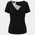Polka Dot Cowl Neck Pullover T-Shirt | S–L