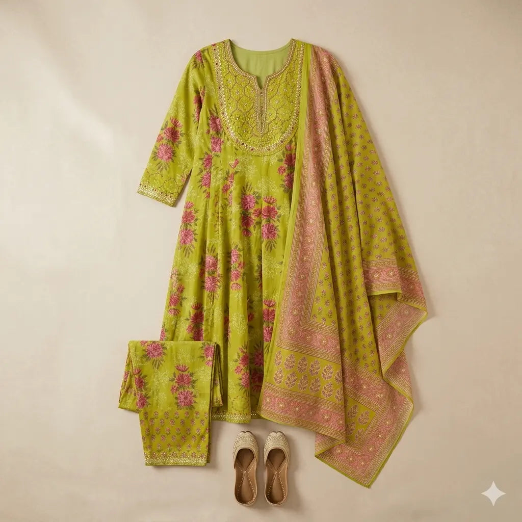 Gown Kurta Set for Party Wear – Ladies Ethnic Dress Size 44