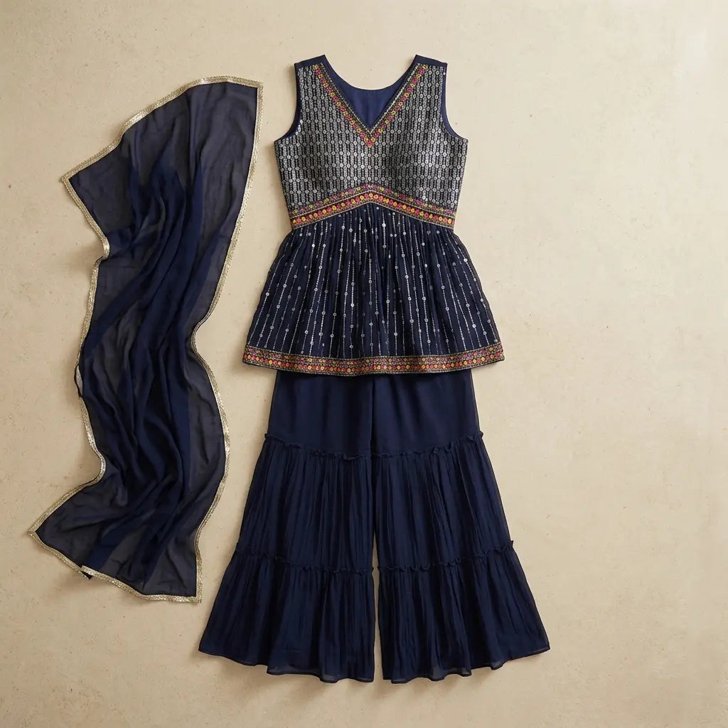 Sharara Set for Party Wear – Ladies Ethnic Kurta- Size L To XL